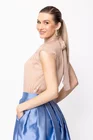 Bluză Caramel mătase naturală bej B4428 thumbnail picture - 