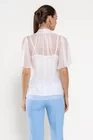 Bluză Caramel mătase naturală cu fundă și mâneca clopot ivory B4517 thumbnail picture - 
