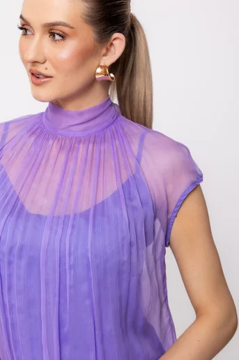 Bluză Caramel mătase naturală lila B4428