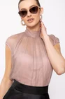 Bluză Caramel mătase naturală roz pudră B4428 thumbnail picture - 