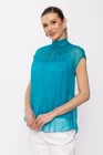 Bluză Caramel mătase naturală turcoaz B4428 thumbnail picture - 