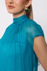 Bluză Caramel mătase naturală turcoaz B4428 thumbnail picture - 