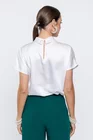 Bluză Caramel satinată albă B4507 thumbnail picture - 