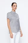 Bluză Caramel satinată dungi alb-negru  B4507 thumbnail picture - 