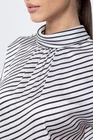 Bluză Caramel satinată dungi alb-negru  B4507 thumbnail picture - 