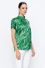 Bluză Caramel satinată verde-negru B4507 thumbnail picture - 