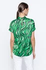 Bluză Caramel satinată verde-negru B4507 thumbnail picture - 