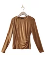 Bluză Caramel tricot încrețit bej B4501 thumbnail picture - 