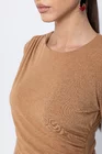 Bluză Caramel tricot încrețit bej B4501 thumbnail picture - 