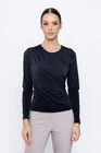 Bluză Caramel tricot încrețit neagră B4501 thumbnail picture - 