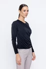 Bluză Caramel tricot încrețit neagră B4501 thumbnail picture - 