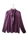 Bluză Caramel voal satinat cu fundă burgundy B4502 thumbnail picture - 