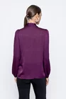 Bluză Caramel voal satinat cu fundă burgundy B4502 thumbnail picture - 