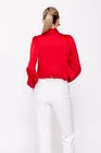 Bluză Caramel voal satinat cu fundă roșie B4502 thumbnail picture - 