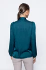 Bluză Caramel voal satinat cu fundă verde B4502 thumbnail picture - 