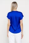 Bluză Caramel voal satinat cu pliuri albastră B4524 thumbnail picture - 