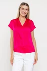 Bluză Caramel voal satinat cu pliuri fucsia B4524 thumbnail picture - 