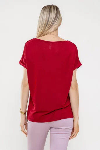 Bluză casual cu colier burgundy BLA0505