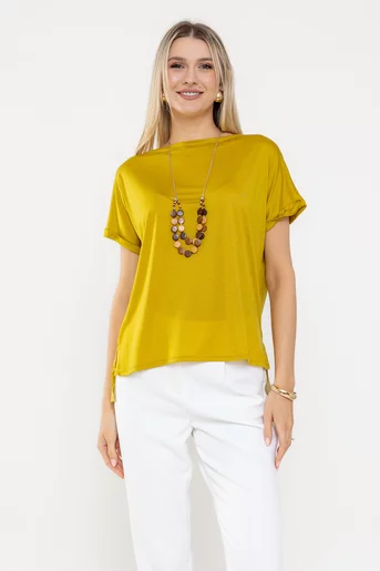Bluză casual cu colier lime BLA0505