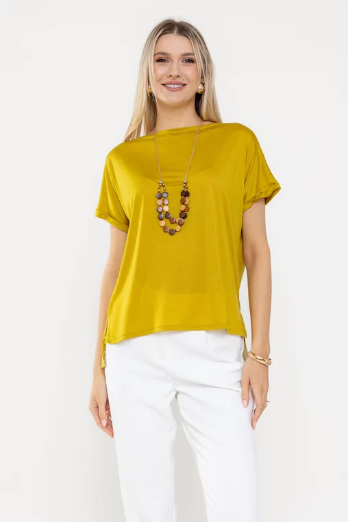 Bluză casual cu colier lime BLA0505 picture - 1