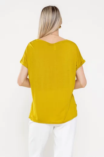 Bluză casual cu colier lime BLA0505