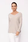 Bluză casual cu decolteu în v bej BLAM0212 thumbnail picture - 