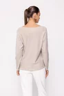 Bluză casual cu decolteu în v bej BLAM0212 thumbnail picture - 
