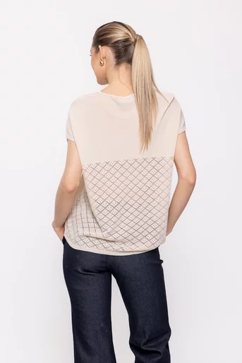 Bluză casual tricotată bej BDP0205