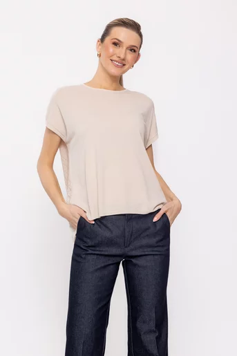 Bluză casual tricotată bej BDP0205