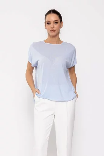 Bluză casual tricotată bleu BDP0205