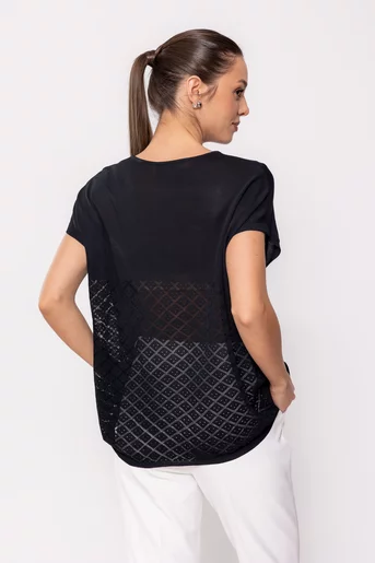 Bluză casual tricotată neagră BDP0205