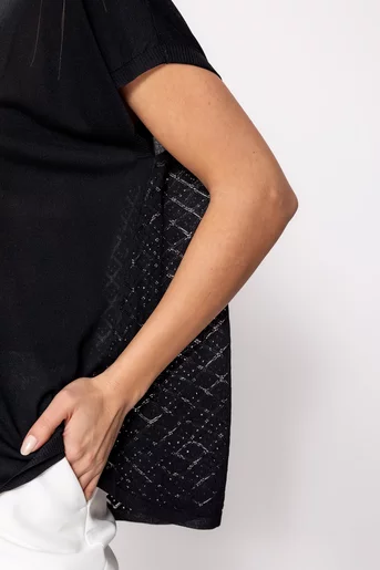 Bluză casual tricotată neagră BDP0205