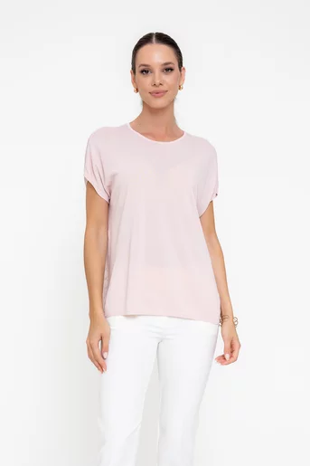 Bluză casual tricotată roz BDP0205