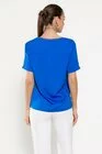 Bluză casual vâscoză satinată albastră BROS0308 thumbnail picture - 