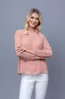 Bluza eleganta cu platca si funda decorativa roz pudra B4323 thumbnail picture - 
