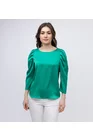 Bluza eleganta din satin cu pliuri la maneca verde  B4406 thumbnail picture - 