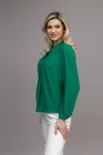 Bluza eleganta din voal cu pliuri suprapuse verde  B4401 thumbnail picture - 