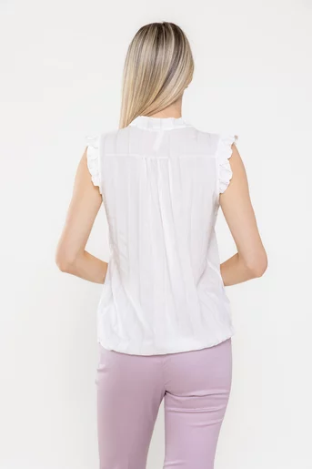 Bluză lejeră din vâscoză cu fir lurex ivory BLA0508