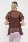 Bluză lejeră din vâscoză cu nasturi maro BLA0510 thumbnail picture - 