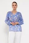 Bluză lejeră imprimeu floral albastră BLA0301 thumbnail picture - 
