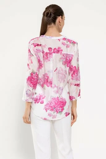 Bluză lejeră imprimeu floral fucsia BLA0301