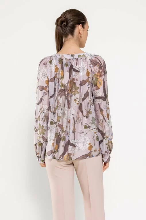 Bluză lejeră imprimeu floral lila BLA0301 picture - 2