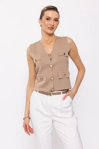 Bluză tip vestă bej BLAM0222