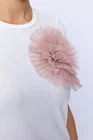 Bluză tricot cu floare aplicată roz B4505 thumbnail picture - 