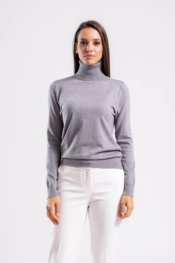 Bluză tricotată cu fir lucios gri  BDP1003