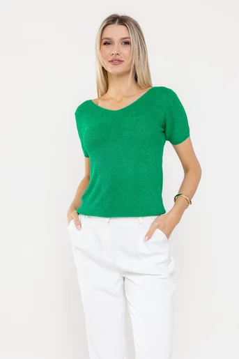 Bluză tricotată în anchior verde BDP0501