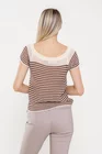 Bluză tricotată în dungi maro BDP0506 thumbnail picture - 