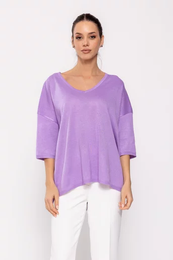 Bluză tricotată oversize lila BDP0204