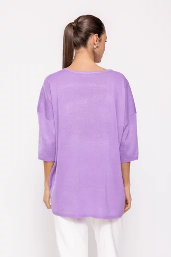 Bluză tricotată oversize lila BDP0204