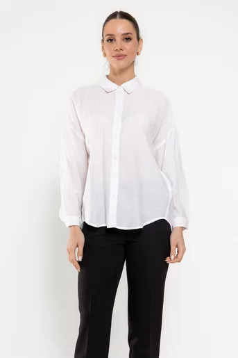 Cămașă casual din vâscoză ivory BBD0304